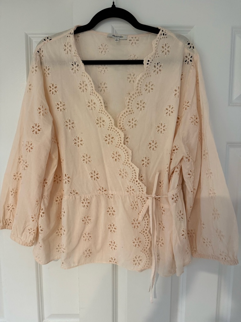 Madewell Pink Eyelet Wrap Top | 2XL